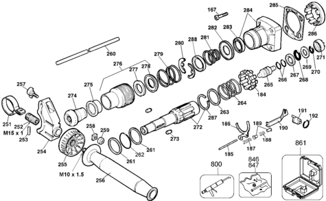 Default Diagram and Parts List for 5097K Type 100 Black and Decker Electric Drill